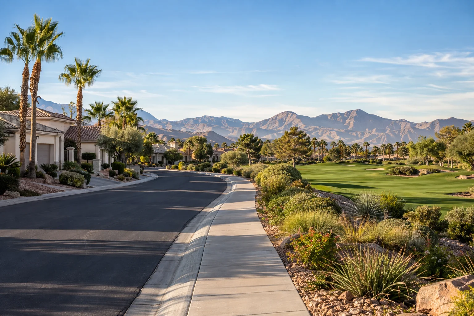 Illustrative homes beside a golf course for Ace Pest Control’s pest control in Angel Park